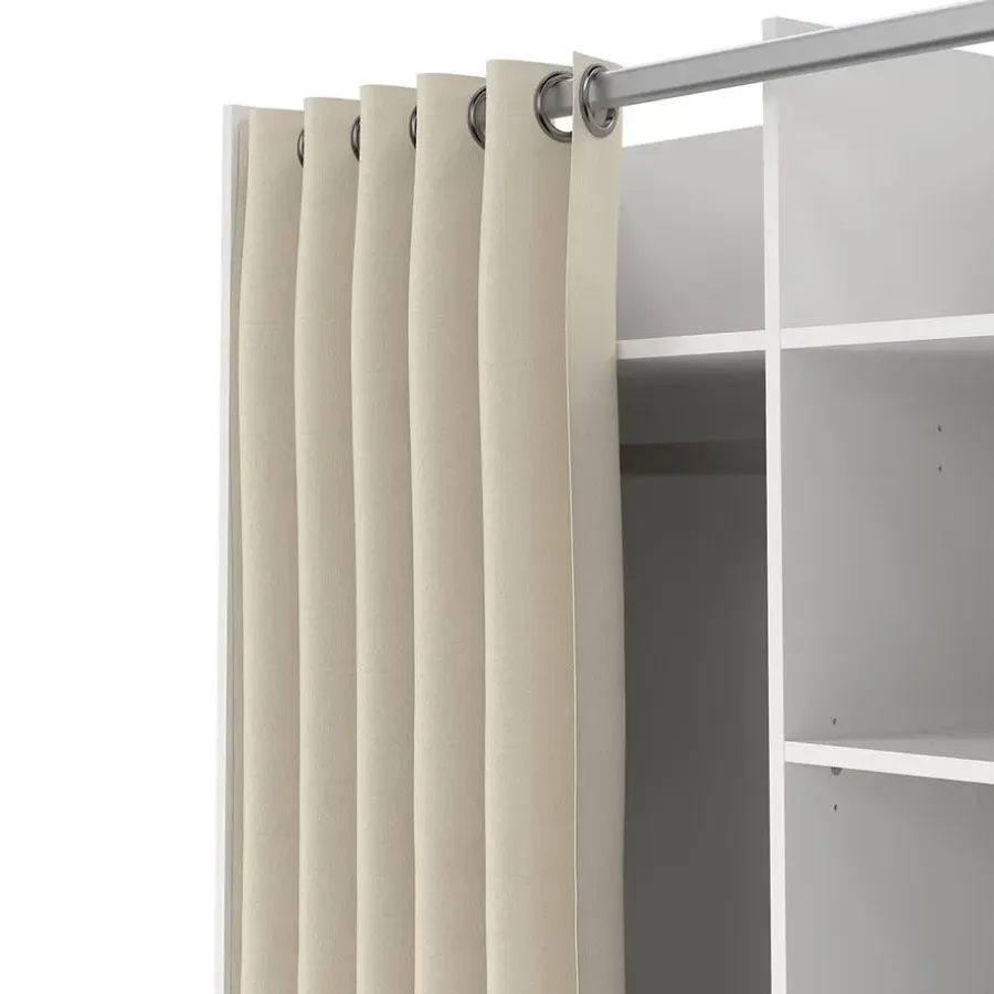 Hioshop Kit kledingkast 160x100x49cm- Open- garderobesysteem wit- beige