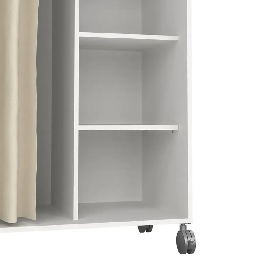 Hioshop Kit kledingkast 160x100x49cm- Open- garderobesysteem wit- beige