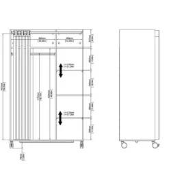 Hioshop Kit kledingkast 160x100x49cm- Open- garderobesysteem wit- beige