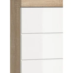 Merkloos Hioshop Lambada badkamerkast 2 deuren- 1 lade wit hoogglans- eiken decor