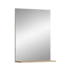 Spiegels-Merkloos Hioshop Lambada spiegel bad 1 deur- 1 plank wit hoogglans- eiken decor