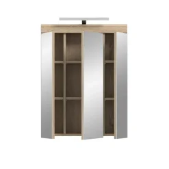 Spiegelkasten-Merkloos Hioshop Lambada spiegelkast inclusief verlichting 2 deuren- 3 spiegeldeuren- 3