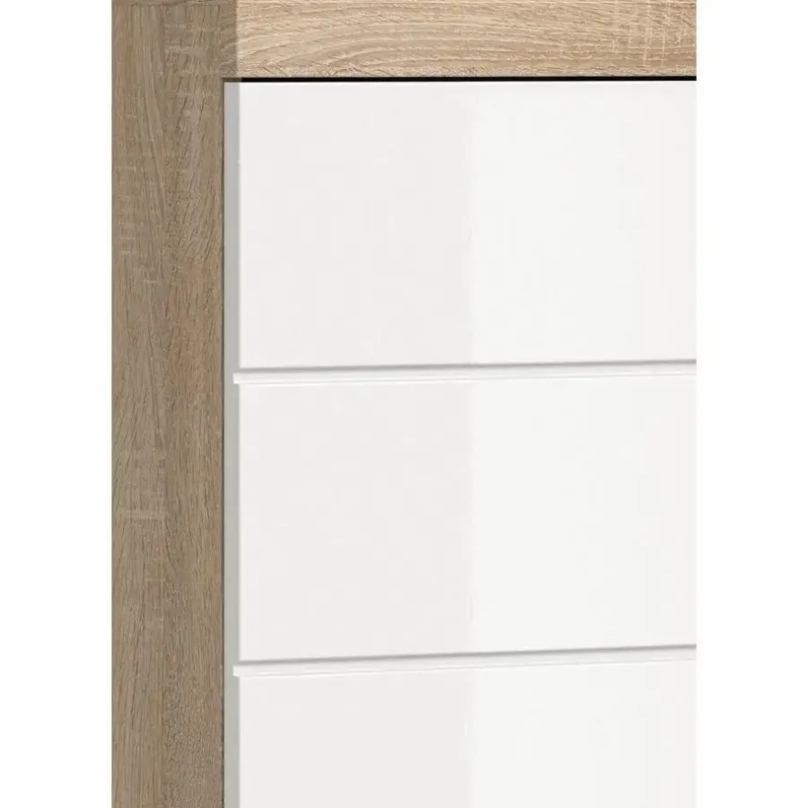 Merkloos Hioshop Lambada wastafel 2 deuren wit hoogglans- eiken decor