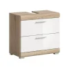 Merkloos Hioshop Lambada wastafel 2 deuren- 2 lades- 2 planken wit hoogglans- eiken