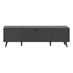 Hioshop Linea dressoir 2 deuren 1 klepdeur mat grijs