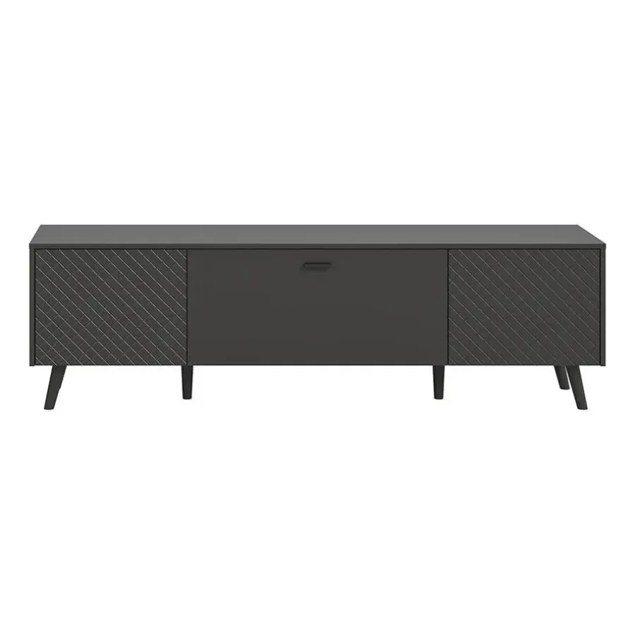 Hioshop Linea dressoir 2 deuren 1 klepdeur mat grijs