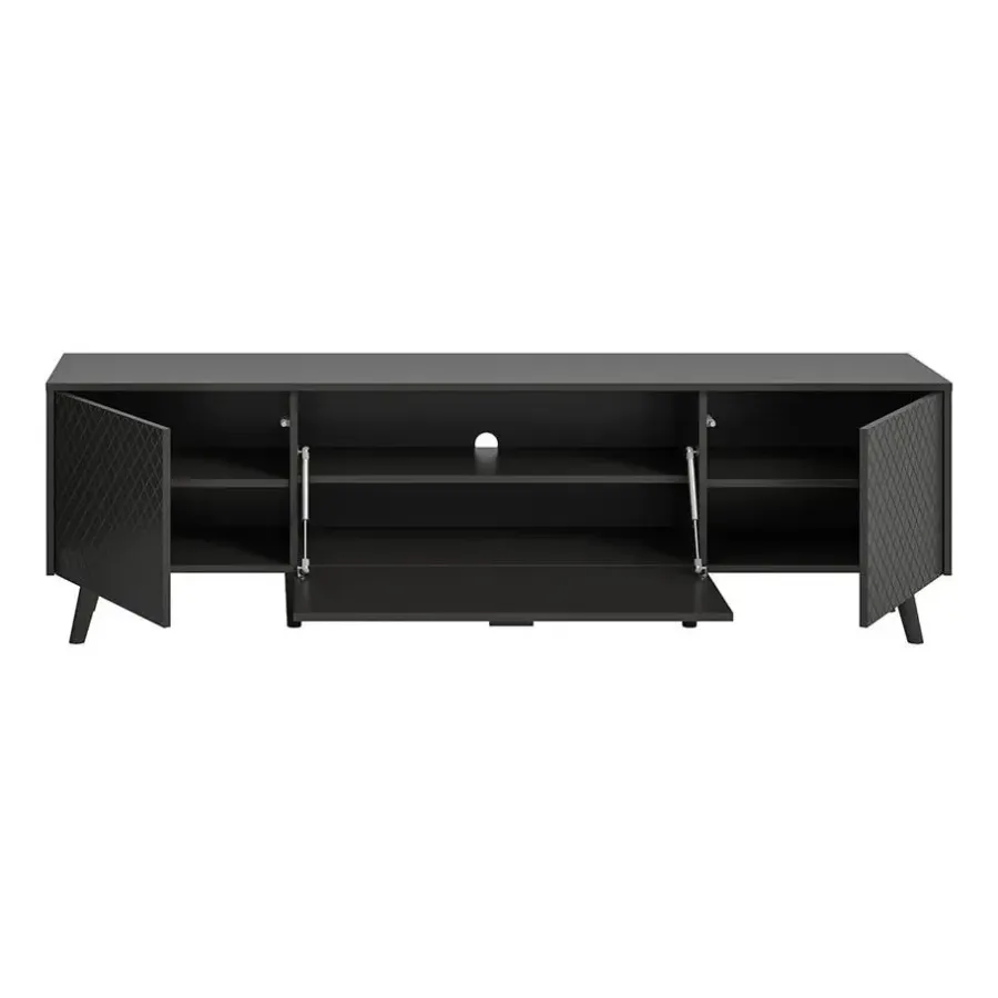 Hioshop Linea dressoir 2 deuren 1 klepdeur mat grijs