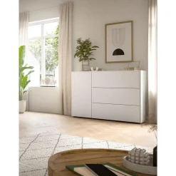 Dressoirs-Hioshop Loft dressoir 3 laden 1 deur wit