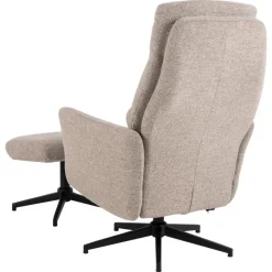 Fauteuils-Hioshop London fauteuil recliner met voetenbank bouclé beige