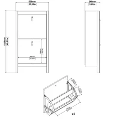 Schoenenkasten-Hioshop Madrid schoenenkast 2 kleppen zwart mat
