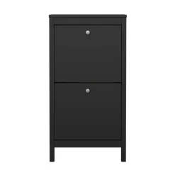 Schoenenkasten-Hioshop Madrid schoenenkast 2 kleppen zwart mat