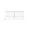 Hioshop Maria kommode breed met 6 lades- wit