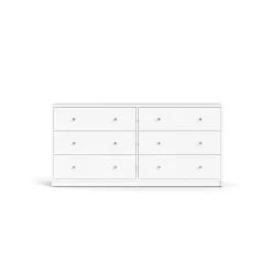 Hioshop Maria kommode breed met 6 lades- wit