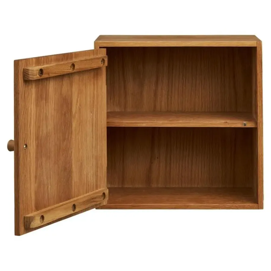 Wandkasten-Merkloos Hioshop Mina wandkast 1 deur eiken