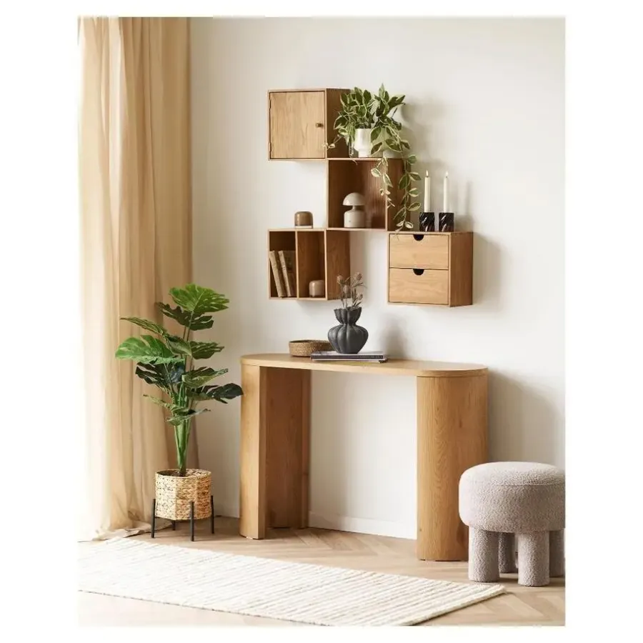 Wandkasten-Merkloos Hioshop Mina wandkast 1 deur eiken
