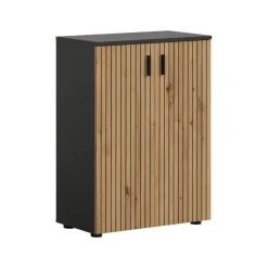 Merkloos Hioshop Mone badkamerkast 2 deuren eiken decor- donkergrijs