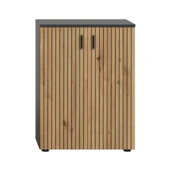 Merkloos Hioshop Mone badkamerkast 2 deuren eiken decor- donkergrijs