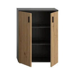 Merkloos Hioshop Mone badkamerkast 2 deuren eiken decor- donkergrijs