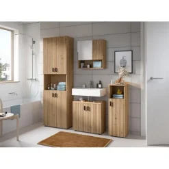 Merkloos Hioshop Mone spiegelkast 1 deur- 1 spiegeldeur- 1 plank eiken decor