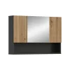Spiegelkasten-Merkloos Hioshop Mone spiegelkast 2 deuren- 1 spiegeldeur- 1 plank eiken decor-