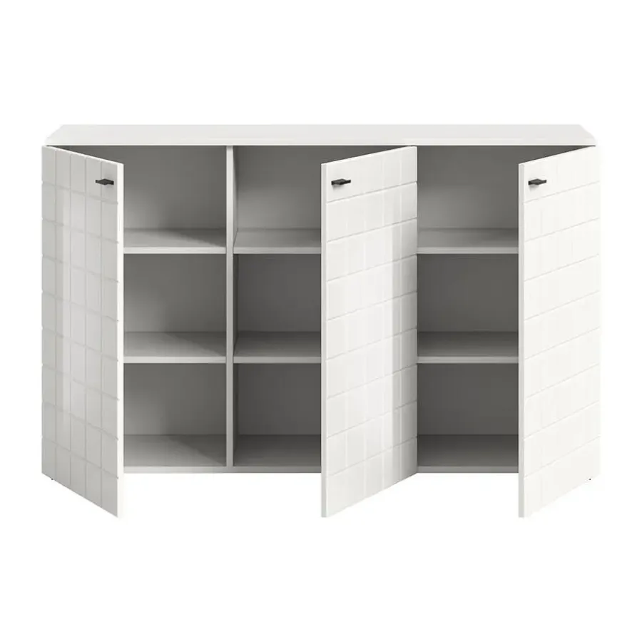 Dressoirs-Hioshop Monte dressoir 3 deuren wit hoogglans