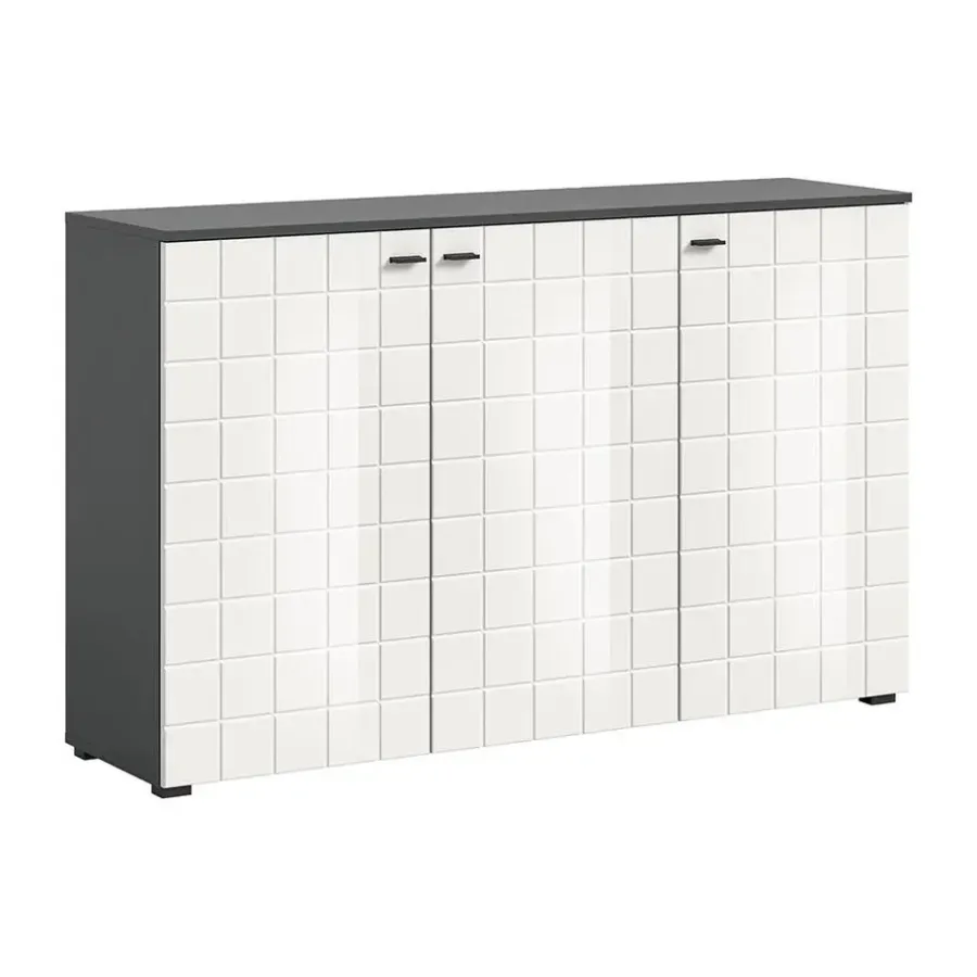 Dressoirs-Hioshop Monte dressoir 3 deuren wit hoogglans