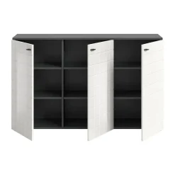 Dressoirs-Hioshop Monte dressoir 3 deuren wit hoogglans