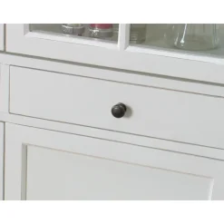 Buffetkasten-Hioshop Mozart 2-deurs vitrinekast in antiek wit- antiek gepatineerd Breedte