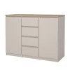 Dressoirs-Hioshop Naia dressoir 2 deuren 4 lades eikdecor