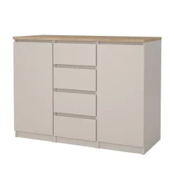 Dressoirs-Hioshop Naia dressoir 2 deuren 4 lades eikdecor