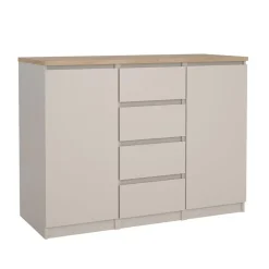 Dressoirs-Hioshop Naia dressoir 2 deuren 4 lades eikdecor