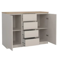 Dressoirs-Hioshop Naia dressoir 2 deuren 4 lades eikdecor