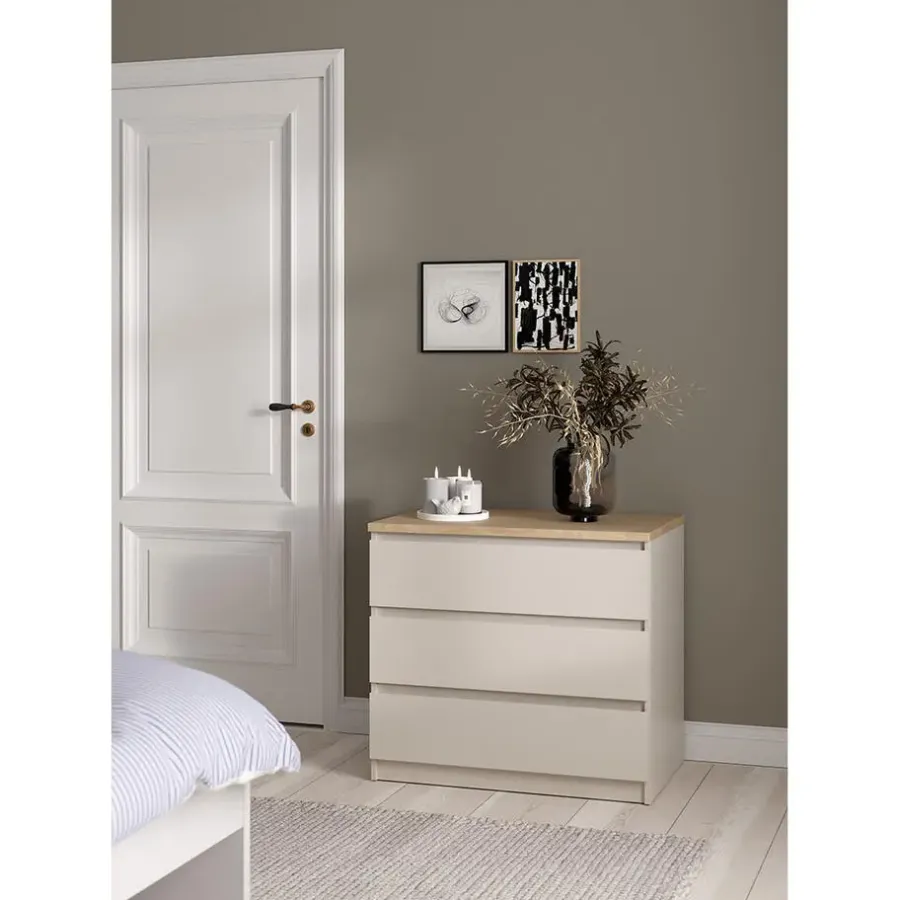 Ladekasten|Ladekasten-Hioshop Naia ladekast 3 lades eikdecor