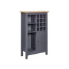 Wandkasten-Hioshop Nellina wandkast wijnrek- 1 deur- 3 open planken- 12 ruimte voor wijn
