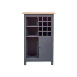 Wandkasten-Hioshop Nellina wandkast wijnrek- 1 deur- 3 open planken- 12 ruimte voor wijn