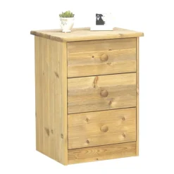 Ladekasten|Ladekasten-Hioshop Nelly kommode 3 laden gebeitst