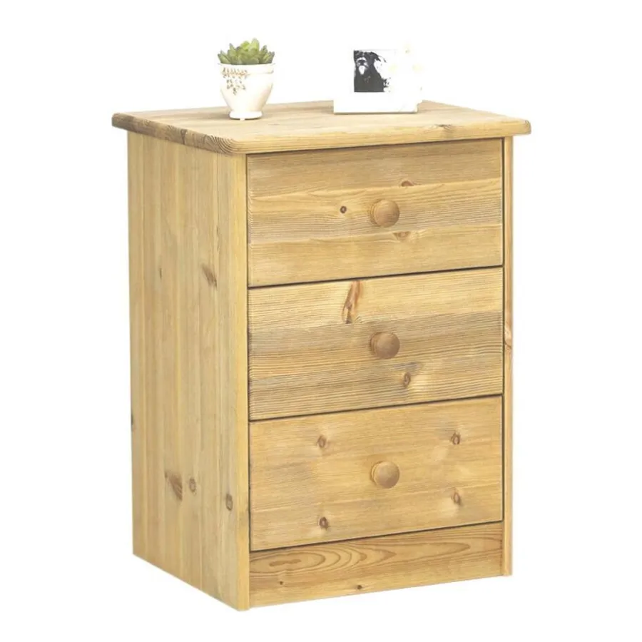 Ladekasten|Ladekasten-Hioshop Nelly kommode 3 laden gebeitst