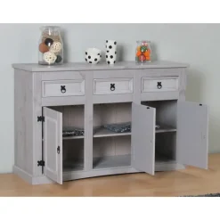 Hioshop New Mexico dressoir 132 cm breed grijs