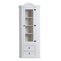 Hioshop New Mexico hoekkast vitrine wit grenen