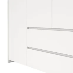 Hioshop Next kledingkast 4 deuren 2 lades 197x200cm wit