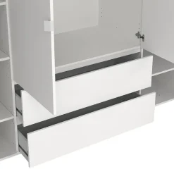 Hioshop Next kledingkast 4 deuren 2 lades 197x200cm wit