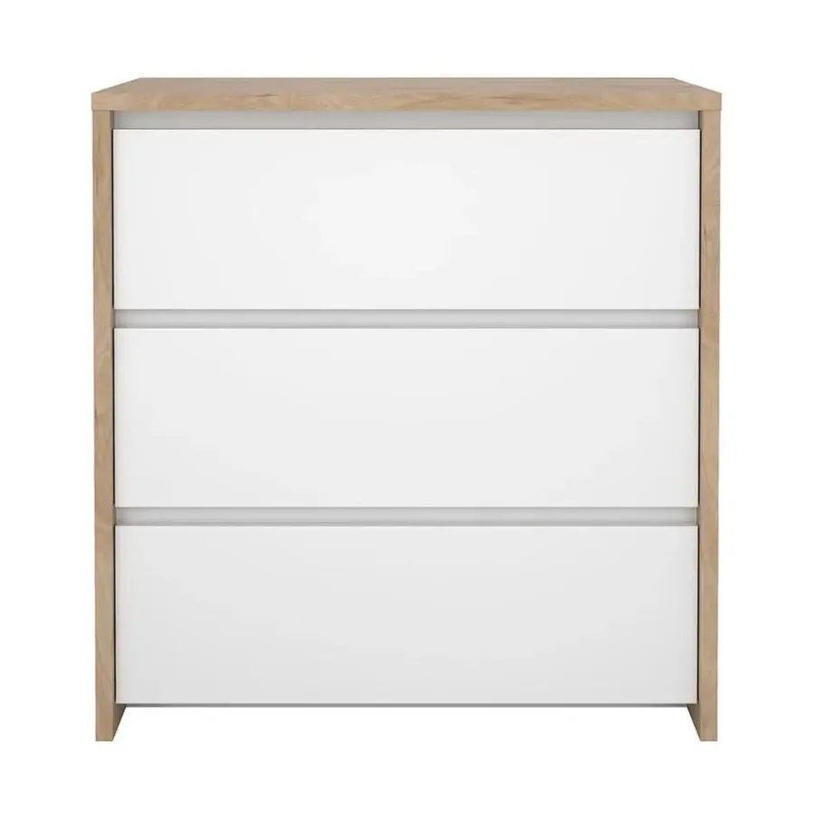 Ladekasten|Ladekasten-Hioshop Next ladekast 3 lades hoogglans wit