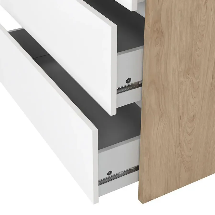 Ladekasten|Ladekasten-Hioshop Next ladekast 3 lades hoogglans wit