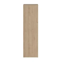 Buffetkasten-Hioshop Next vitrinekast 3 deuren- 2 lades- 1 plank eiken decor- wit hoogglans