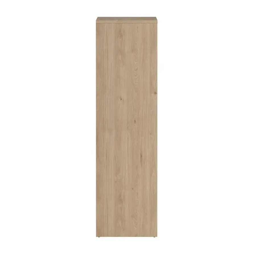 Buffetkasten-Hioshop Next vitrinekast 3 deuren- 2 lades- 1 plank eiken decor- wit hoogglans
