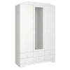 Hioshop Nilon kledingkast 3 deuren 5 laden wit