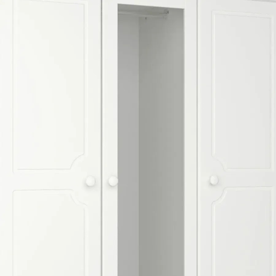 Hioshop Nilon kledingkast 3 deuren 5 laden wit