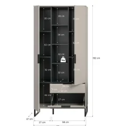 Dressoirs-Merkloos Hioshop Noida dressoir 2 deuren- 1 vouwdeur- 1 lade- 4 planken kasjmier decor