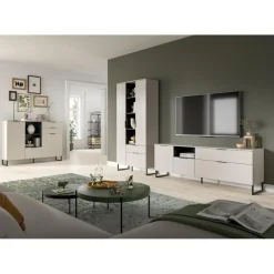 Dressoirs-Merkloos Hioshop Noida dressoir 2 deuren- 1 vouwdeur- 1 lade- 4 planken kasjmier decor