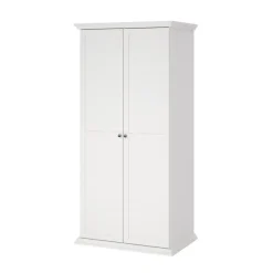 Draaideurkasten-Hioshop North kledingkast 2 deuren wit